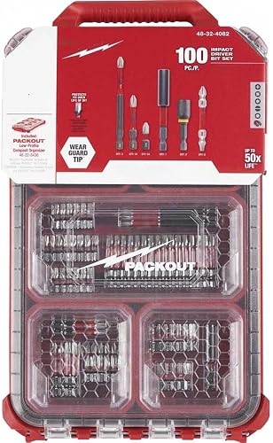 100PC 48-32-4082 Drill Bit for Milwaukee Impact Duty Driver Bit PACKOUT Set - New