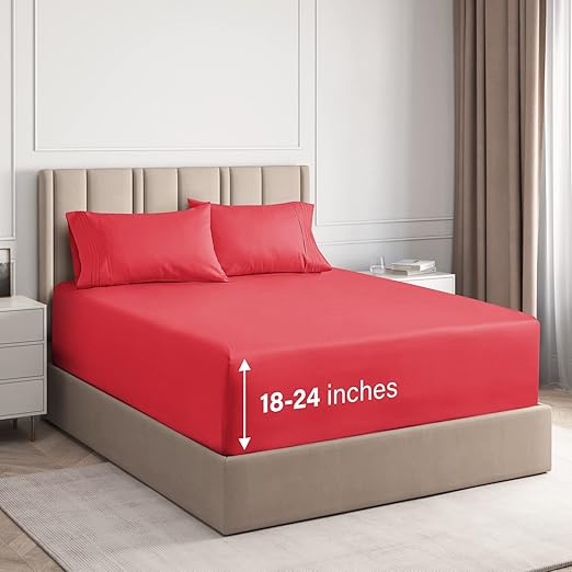 Extra Deep Pocket Sheets 4 Piece Sheet Set Queen Sheets Deep Pocket