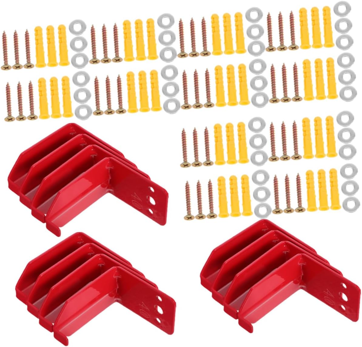 VALICLUD 12pcs Fire Extinguisher Wall Mount Bracket Holder with Screws and Gaskets for 40 Lbs Dry Chemical Extinguishers Wall Hanger for Industrial and Facility Safety