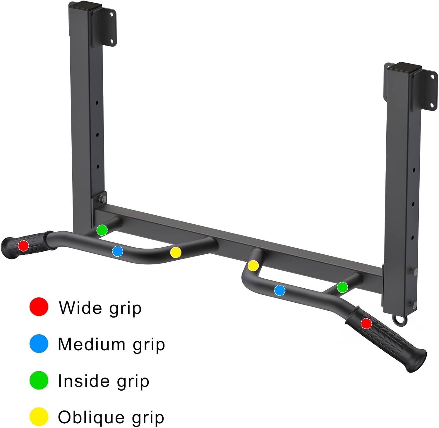 Kipika 32" Ceiling Mounted Pull Up Bar - Heavy Duty, Highly Adjustable, Multifunctional Chin Up Bar - Home Gym System with Punching Bag Hanger and Resistance Bands Training