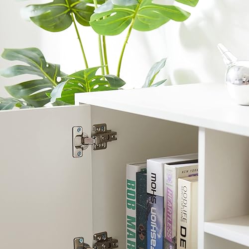 Miniatura 6 de Noskatu Soporte de TV para televisores de hasta 65 pulgadas con cajones de almacenamiento y estantes abiertos centro de entretenimiento con luces