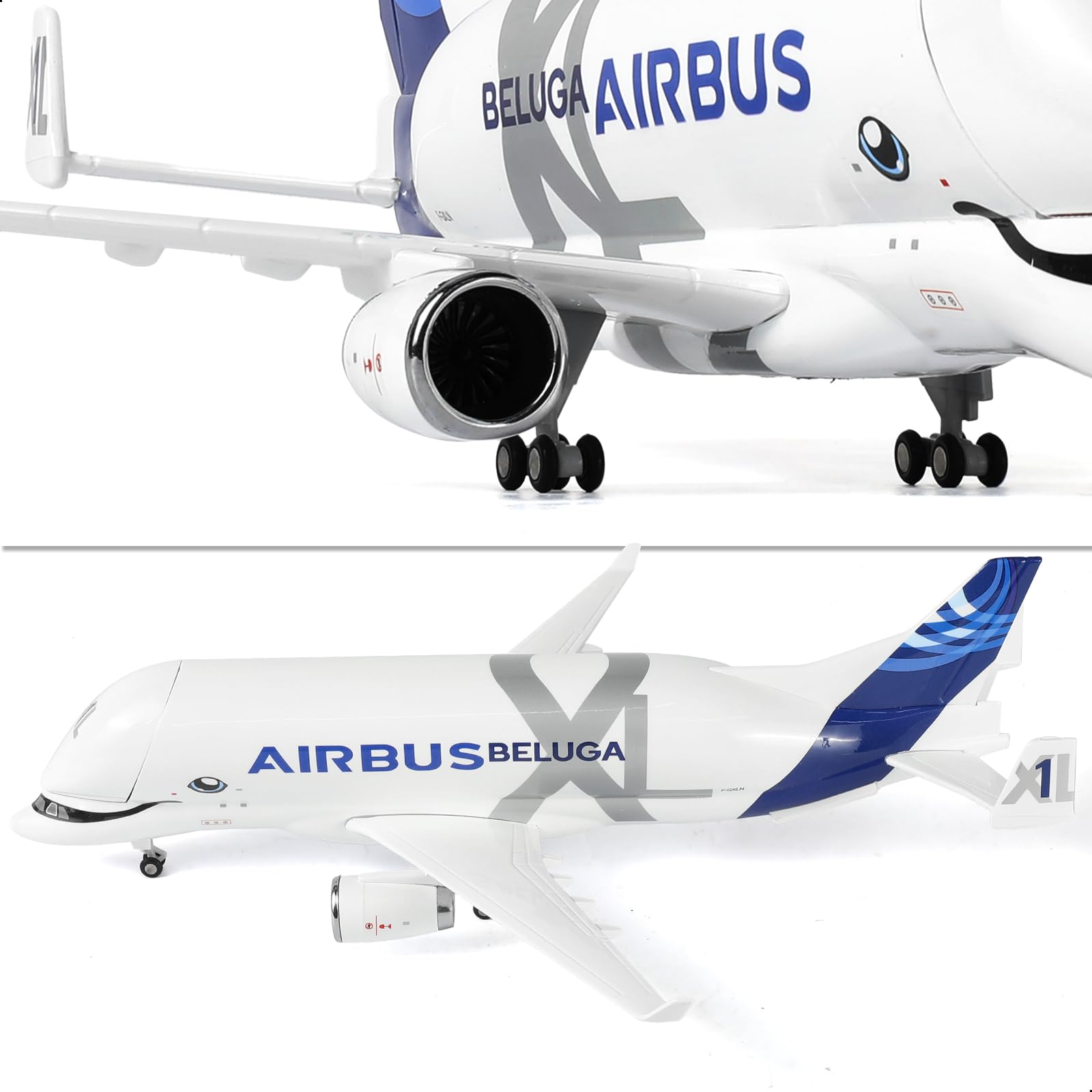 1/220 A330 Beluga XL1 - Modellino aereo in metallo pressofuso con supporto (30 cm) per Airbus a330-743L Super Transport Beluga, modelli aerei da collezione per appassionati di aviazione