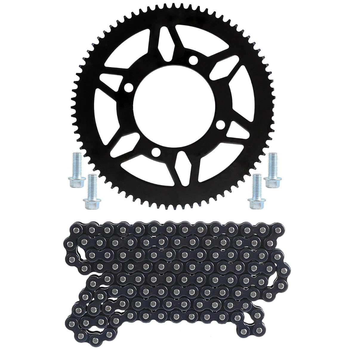YC Yier 219H 112 Links Drive Chain + 76T Rear Sprocket for Racing Go Kart Karting Drift Trike Scooter Mini Bike ATV Dirt Bike Pit Bike Pocket Bike