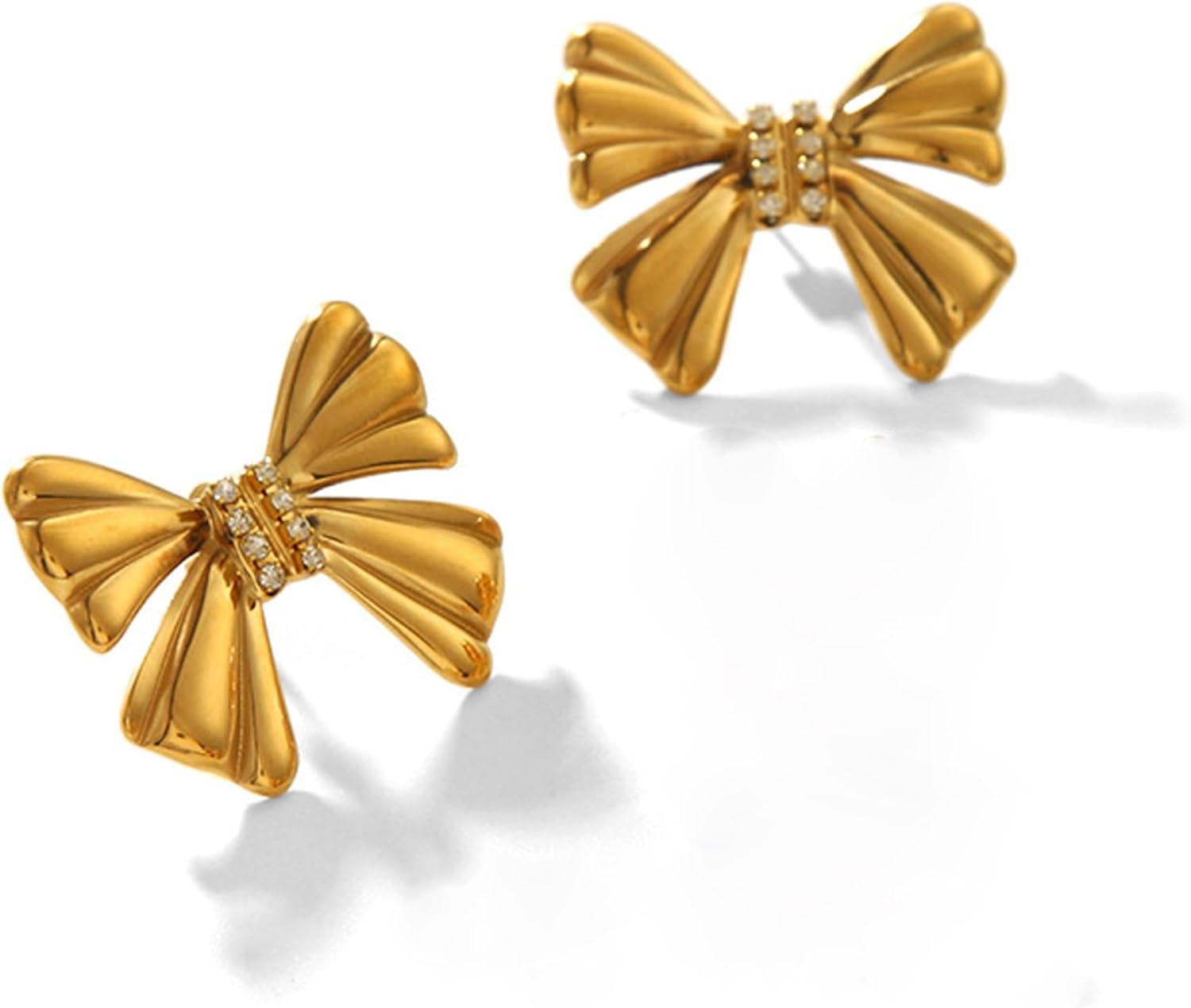 Gold Bow Earrings for Women Gold Dainty Bow Earrings Gold Bow Shaped Earrings Dainty Cute Bow Earring Bow Stud Earrings for Women - Image 5