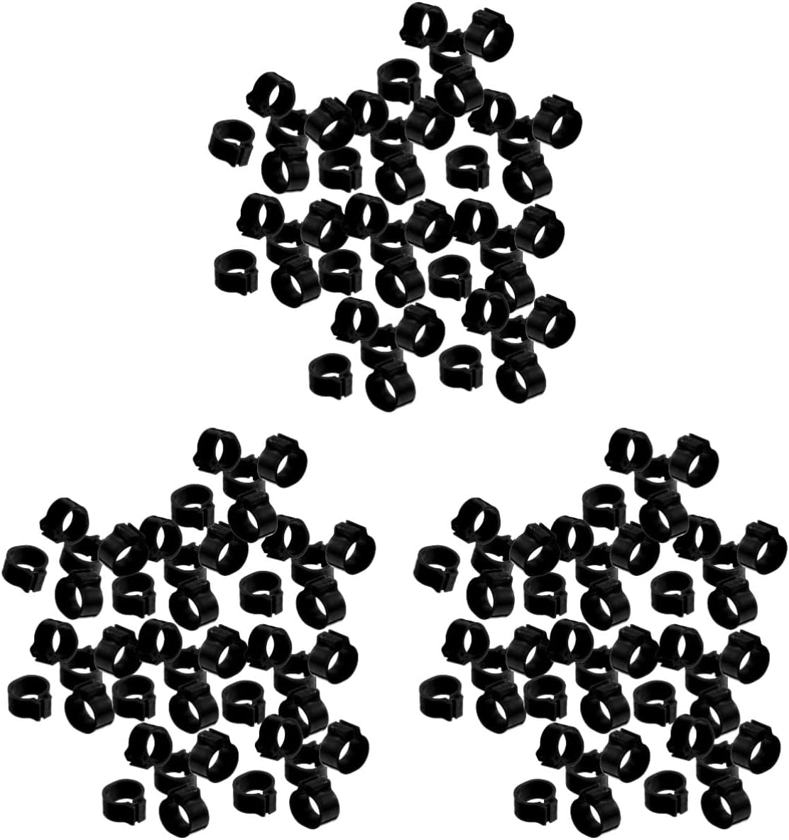 300 Pcs Plastic Bird Leg Rings - Clip On Foot Bands for Pigeons, Parrots, and Poultry Identification - 1.30X1.30X0.70cm