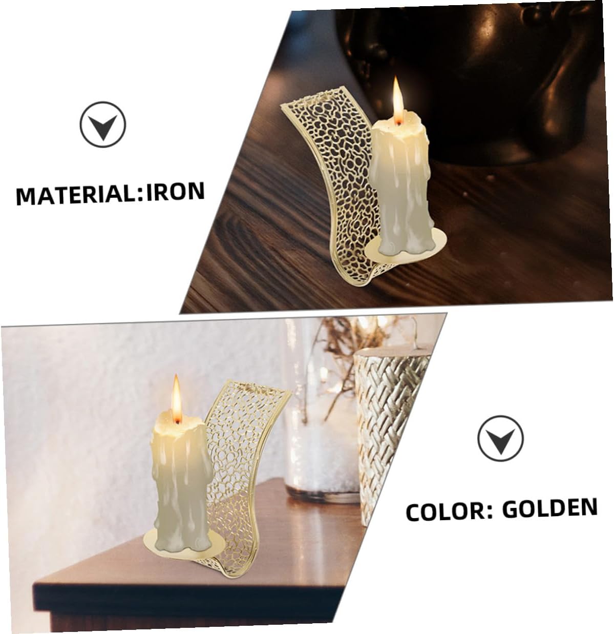3pcs Wall Hanging Candleholder Iron Metal Wall Mounted Sconce