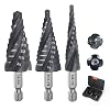 MABLEVI M35 Four Spiral Flute Cobalt Step Drill Bit Set 18-78, Wear-Resistant TiAlN Coated 14 Hex Shank Unibit Step Bit for Metal, Stainless Steel, Aluminum, Wood, Plastic(3Pcs
