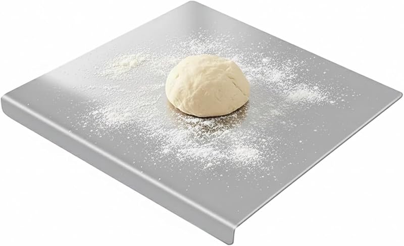 SakerPlus Stainless Steel Cutting Board, Large Non-Slip Kitchen Chopping Board with Silicone Pads, Dishwasher Safe Clean Prep Surface for Meat, Vegetables, Bread & Dough Rolling (11.8 * 11.8inch)