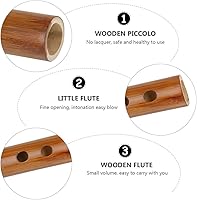 Vista 5 de EXCEART Flauta de piccolo de madera - Flauta de madera Piccolo Instrumento musical de madera tradicional chino cumpleaños para principiantes