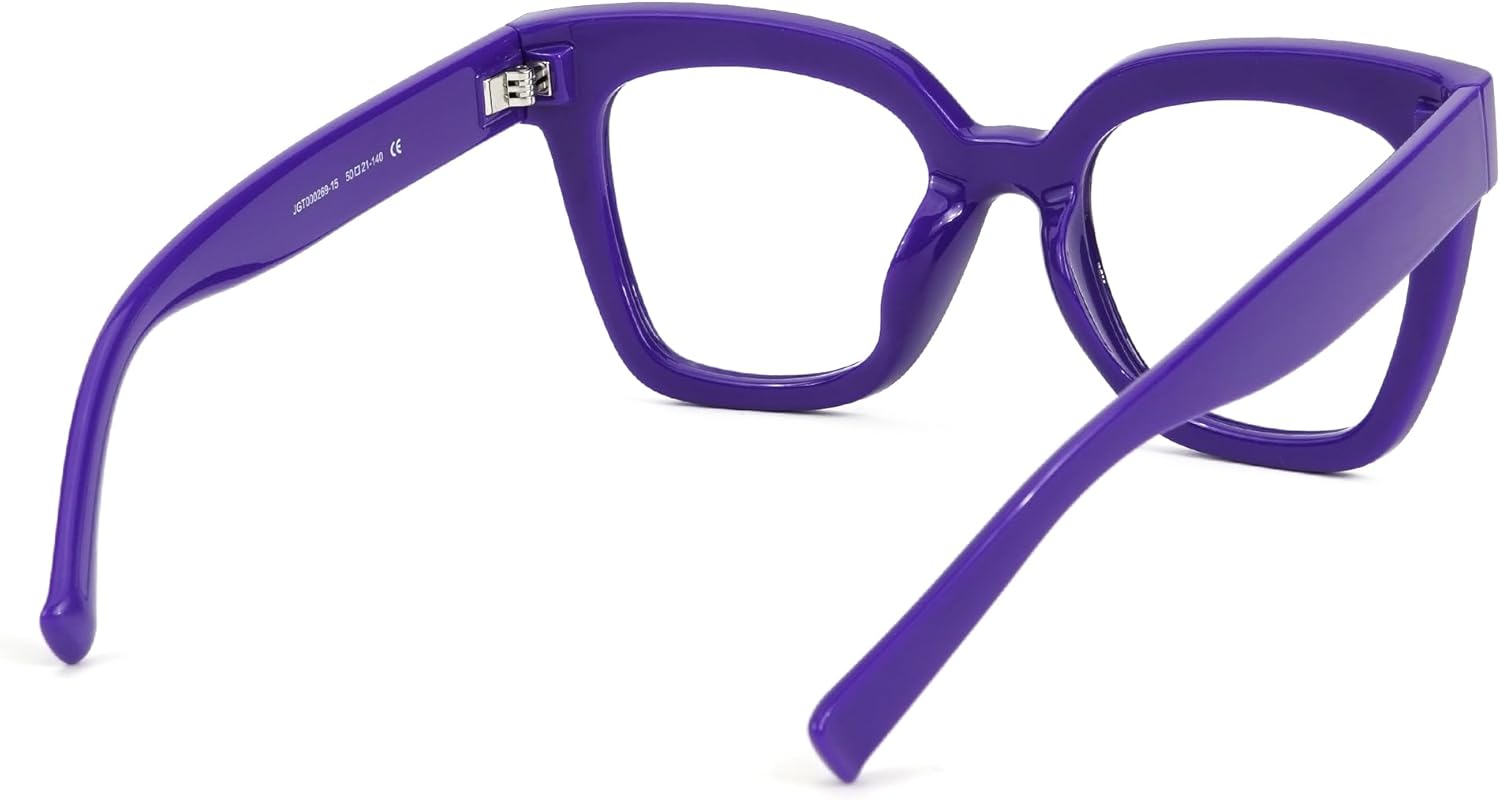 Zeelool Trendy Rectangle Blue Light Blocking Glasses for Women TR90 Eyewear Malcolm VFT0269-15 Dark-Blue