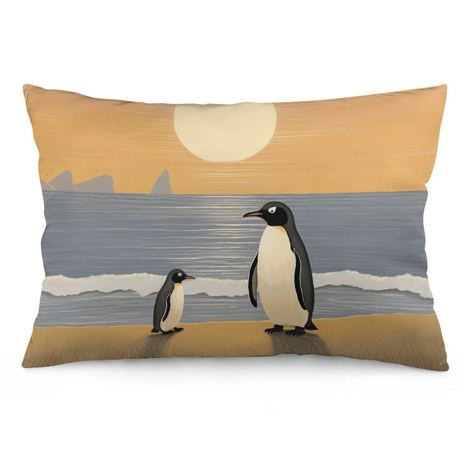 NTVOWPZO 2 Pack Decoration Throw Pillow Covers 20"x30" Pillowcases Covers Two Penguins Pictures Pillowcases Modern Farmhouse Home Decor Sofa Cushions Covers for Couch Bed Living Room