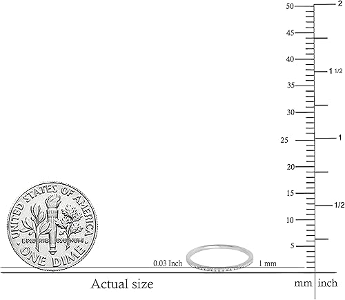 Vista 5 de Dazzlingrock Collection Alianza de boda apilable de diamante blanco redondo para mujer (0.08 qtw, color I-J, claridad I2-I3) en oro de 10 quilates