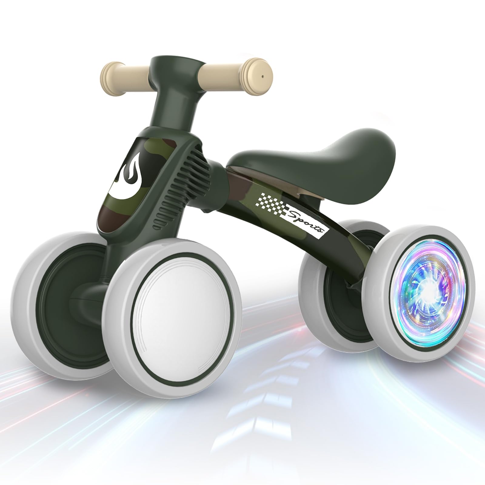 Colorful Lighting Baby Balance Bike Toys for 1 Year Old Boy Girl Gifts, 10-36 Month Toddler Balance Bike, No Pedal 4 Silence Wheels &amp; Soft Seat First Bike, One Year Old Boy Girl Birthday Gifts.