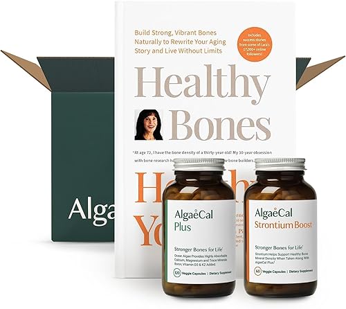 ALGAECAL Kit de bienvenida – Paquete constructor de huesos, suplemento de calcio y estroncio a base de plantas, vitaminas K2, D3, magnesio y 16