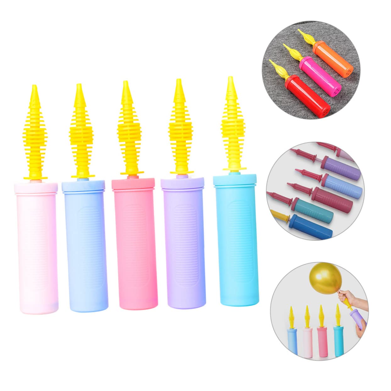 Pompa Aria Manuale Portatile per Palloncini, 5 Pezzi in Plastica