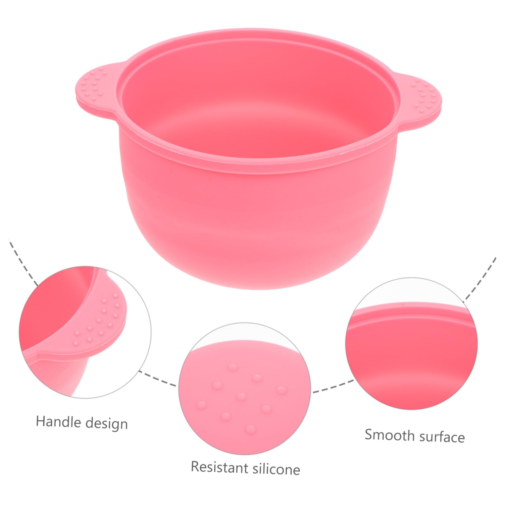 NUOBESTY 5pezzi Ciotola Per Sciogliere Cera Silicone Per Depilazione Accessorio Pratico e Sicuro Rosa Capacità Facile Da Pulire e Maneggiare Senza Scottature