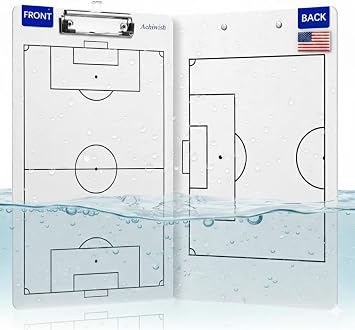 Soccer Clipboard for Coaches, Double-Sided Dry Erase Board
