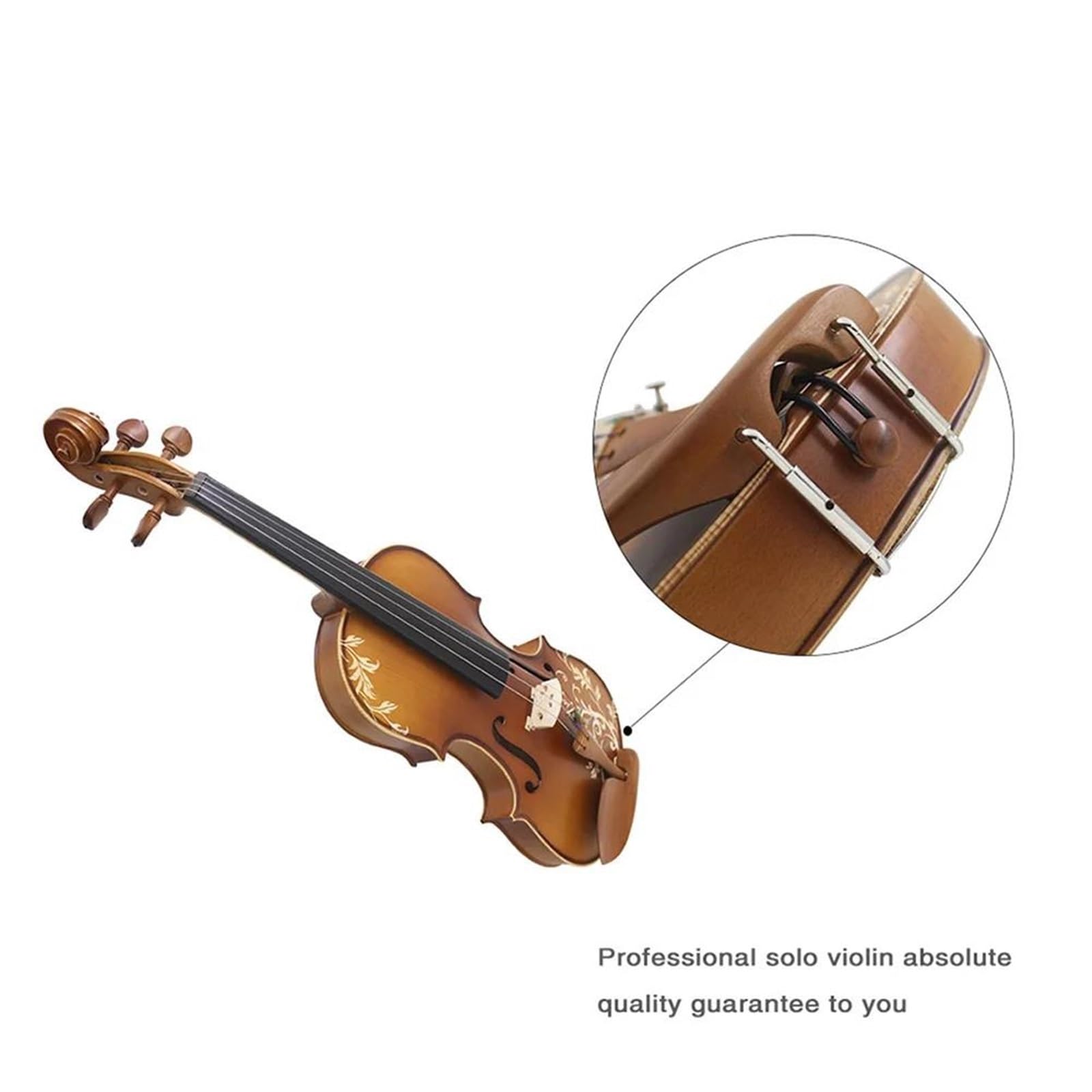 Violin Set 4/4 Violon Acoustique Solide Sculpté Bois Couleur Naturelle Tilleul Violino Kits Avec Étui Arc Pour Les Débutants(Set 2)