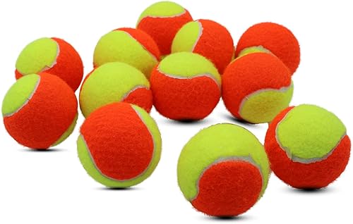 Miniatura 8 de Pelotas de tenis, paquete de 12 pelotas de tenis de baja compresión del 50% para principiantes, jóvenes, niños, entrenamiento con bolsa de malla