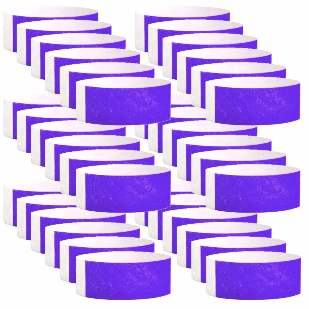 WristCo Purple Tyvek Wristbands for Events - 600 Count - Comfortable Tear Resistant Paper Bracelets ID Wrist Bands for Concerts Festivals Admission Party Identification