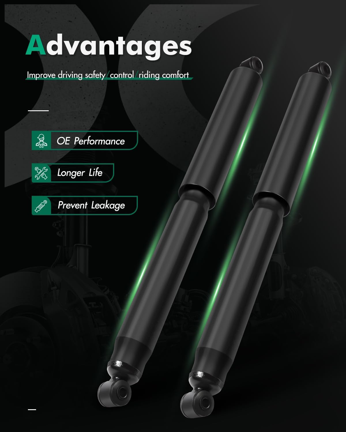 SCITOO Shocks, Rear Gas Struts Shock Absorbers Fit for 2005 2006 2007 2008 2009 2010 2011 2012 for Ford for F-250 Super Duty,2005 2006 2007 for Ford for F-350 Super Duty 349146 911265 Set of 2
