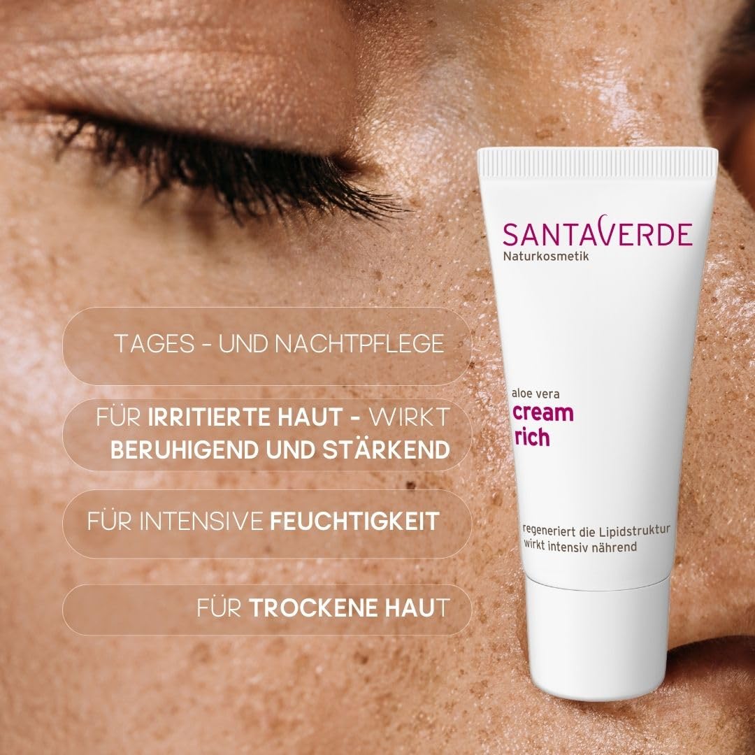 Santaverde cream rich 30ml | Reichhaltige Feuchtigkeitscreme mit Aloe Vera  & Sheabutter | Intensivpflege fr trockene Haut : Amazon.de: Kosmetik