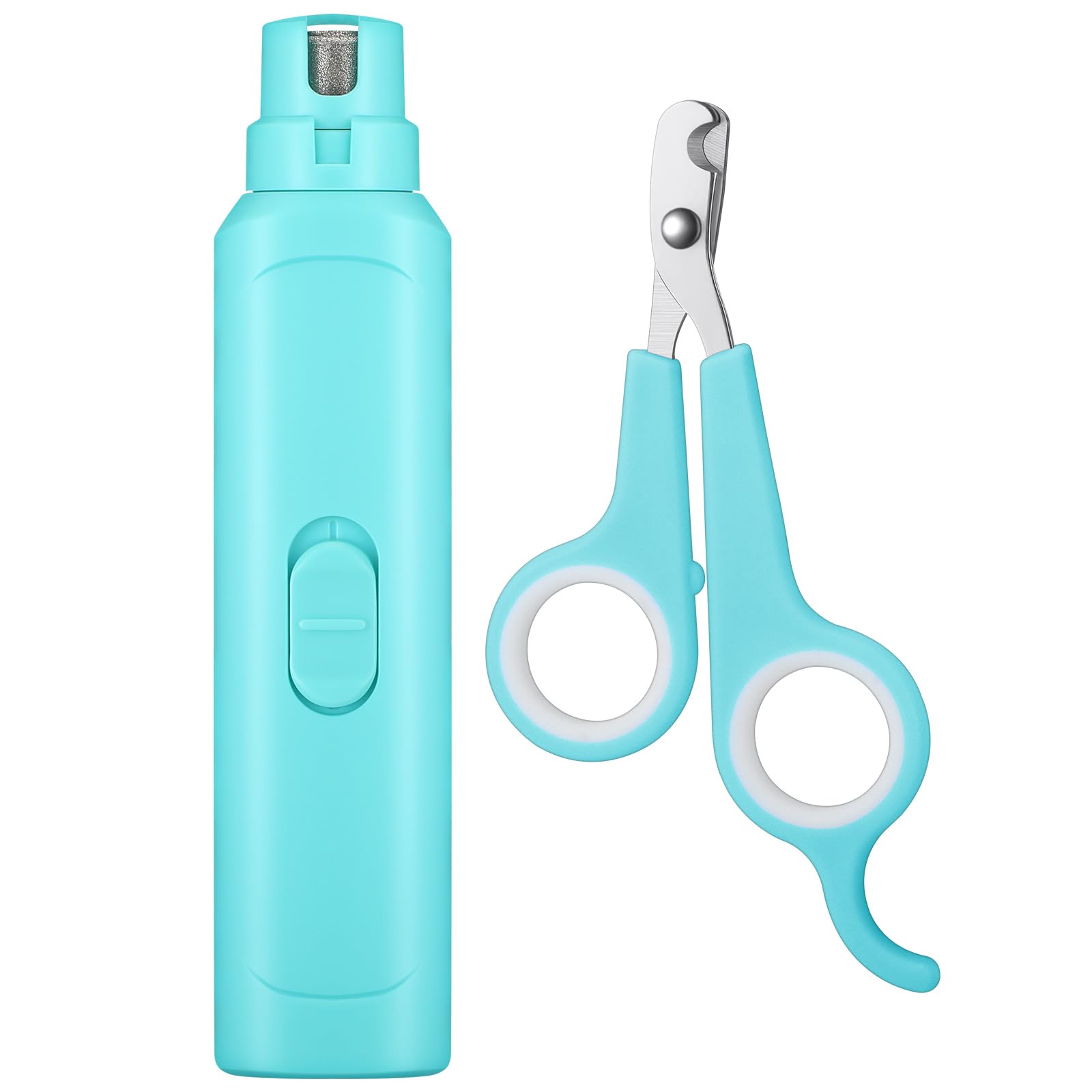 Lasnten 2 Pcs Bird Nail Grinder with Bird Nail Clipper Bird Nail Trimmer Bird Nail File with LED Lamp Grooming Tool for Bird Parrot Budgerigars Parakeets Myna Conure Parakeets Finches Lovebirds blue