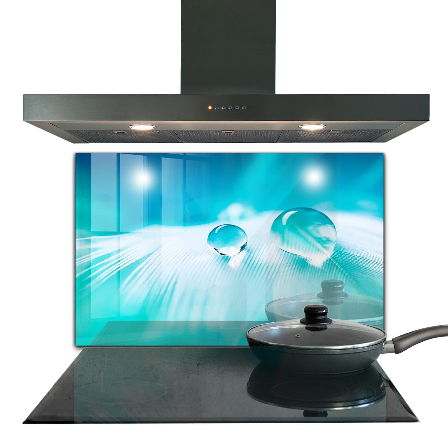 Panneau décoratif mural en verre trempé Wallfluent pour une cuisine haut de gamme