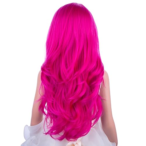 Miniatura 10 de Peluca larga rubia para niños y niñas, peluca larga ondulada para niños, peluca rubia clara, peluca sintética con gorra de peluca