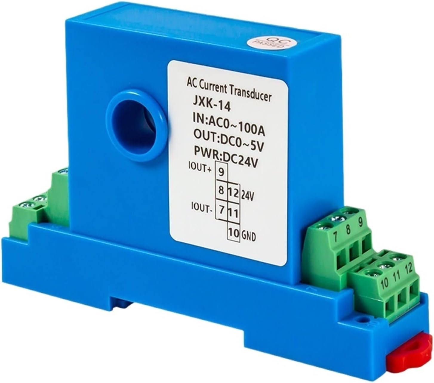 AC DC Current Transmitter 1A 10A 20A 50A to 4-20mA Current Sensor 4-20mA 0-10V RS485 Current Transducer Transmitter(8mm Hole,DC0-50A_4-20MA Output_DC24V Power Supply)