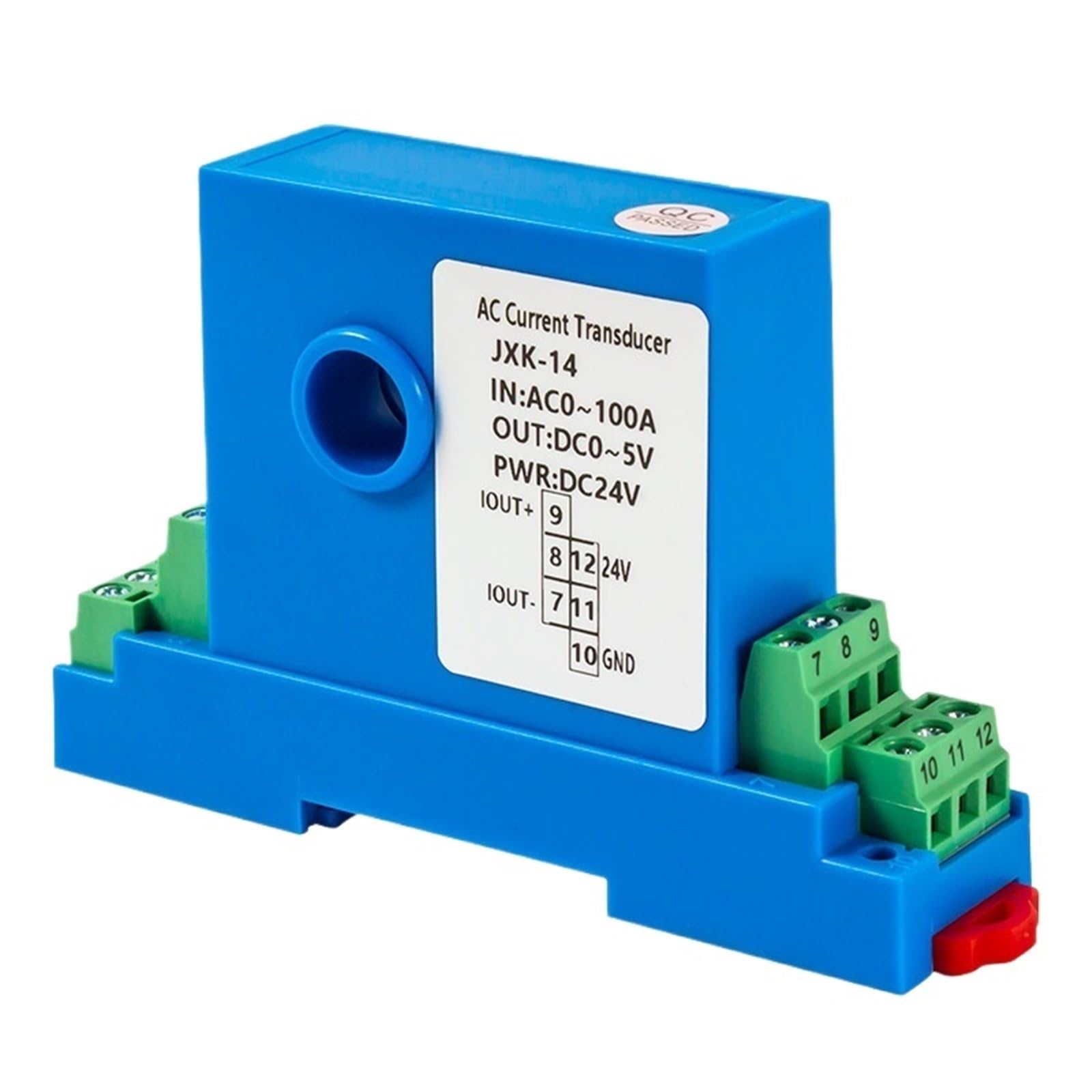 Przetwornik prądu przemiennego AC DC 1A 10A 20A 50A przy 4-20 mA Czujnik prądu 4-20mA 0-10 V Przetwornik prądu RS485 (12 mm Hole, AC0-100A_0-10 V Wyjście_DC12V Zasilacz zasilający)