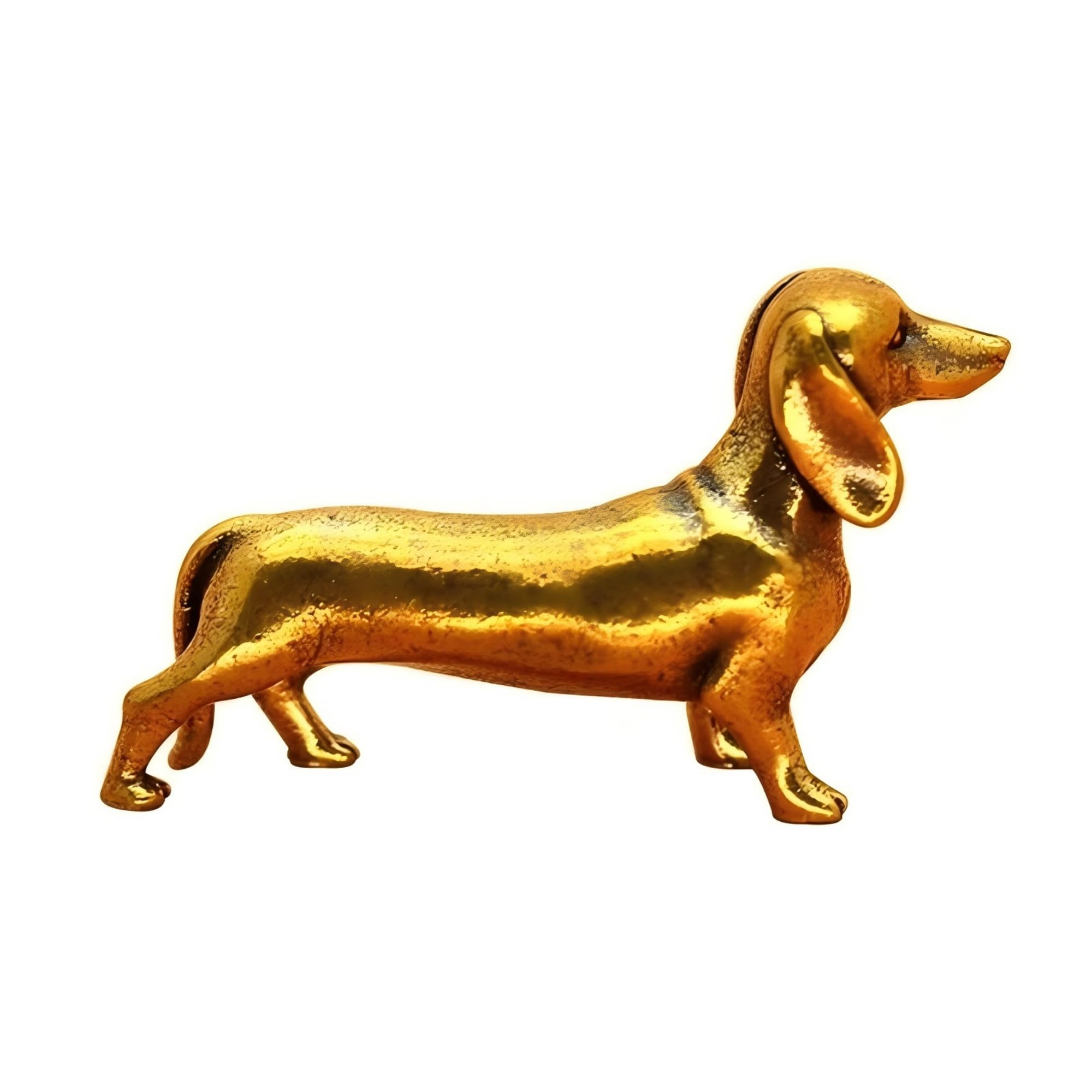 Figurine teckel en laiton porte-bonheur 4 cm amulette pour la maison