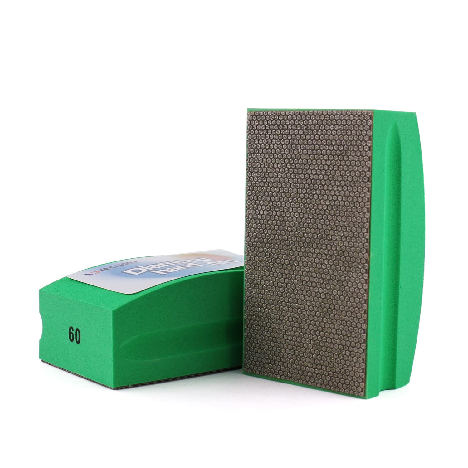 4PCS 60Grit Diamond Hand Polishing Pads Foam Back for Glass Granite Marble Concrete Stone Sanding and Polishing (4PCS- 60 Grit)