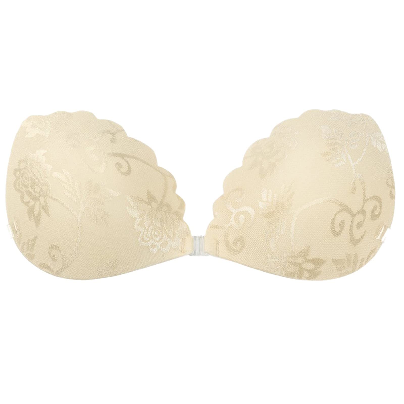 Reggiseno Senza Spalline for Donna Reggiseno Push Up Invisibile for Sollevamento del Seno Reggiseno Autoadesivo, Bianco, D