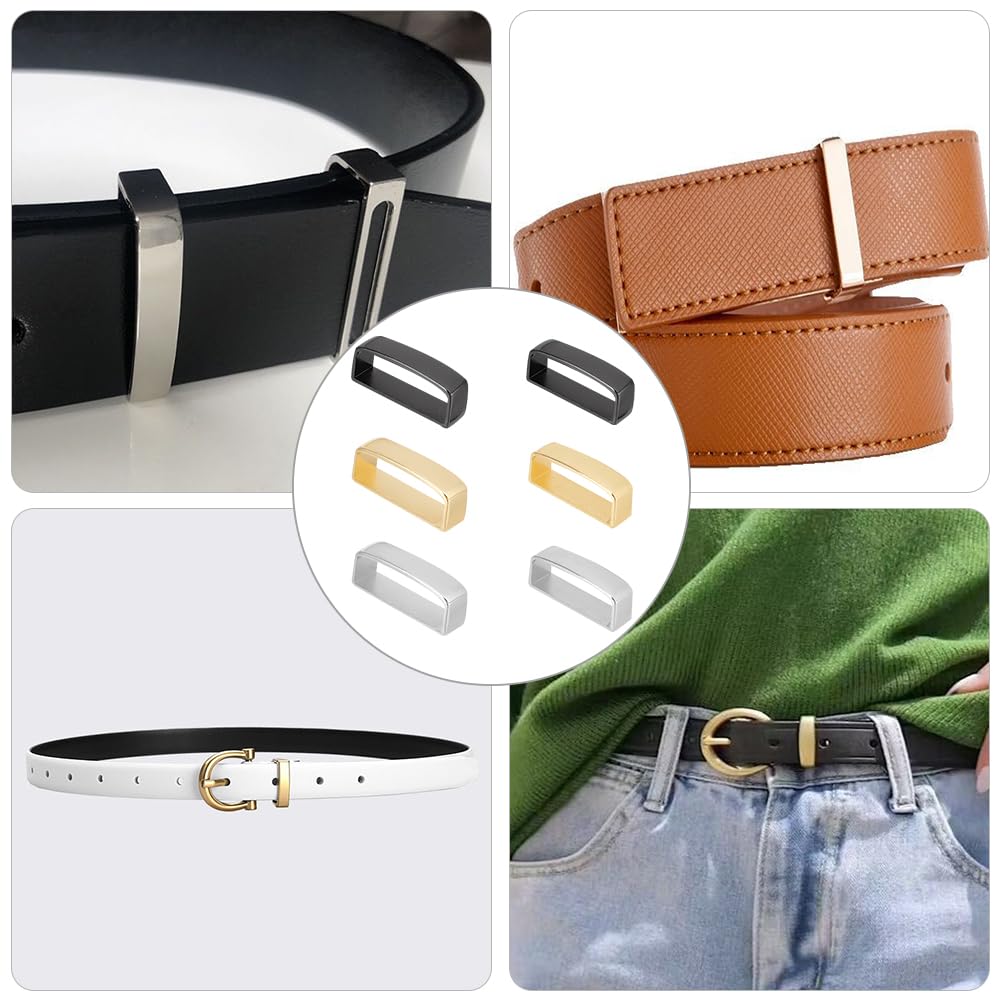 6x Gürtelschlaufen Aus Rindsleder - Schwarz & Braun Für Männer & Frauen