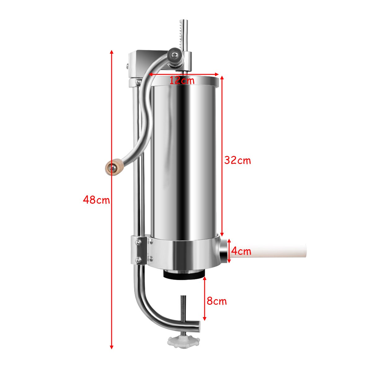COSTWAY 1,5 kg/2,5 kg/3 kg/5 kg worstvuller handmatig, worstmachine van roestvrij staal, worstmachine zilver, worstpers met tafelklem, worstspuit incl. vulbuizen (2,5 kg - 4 vulbuizen