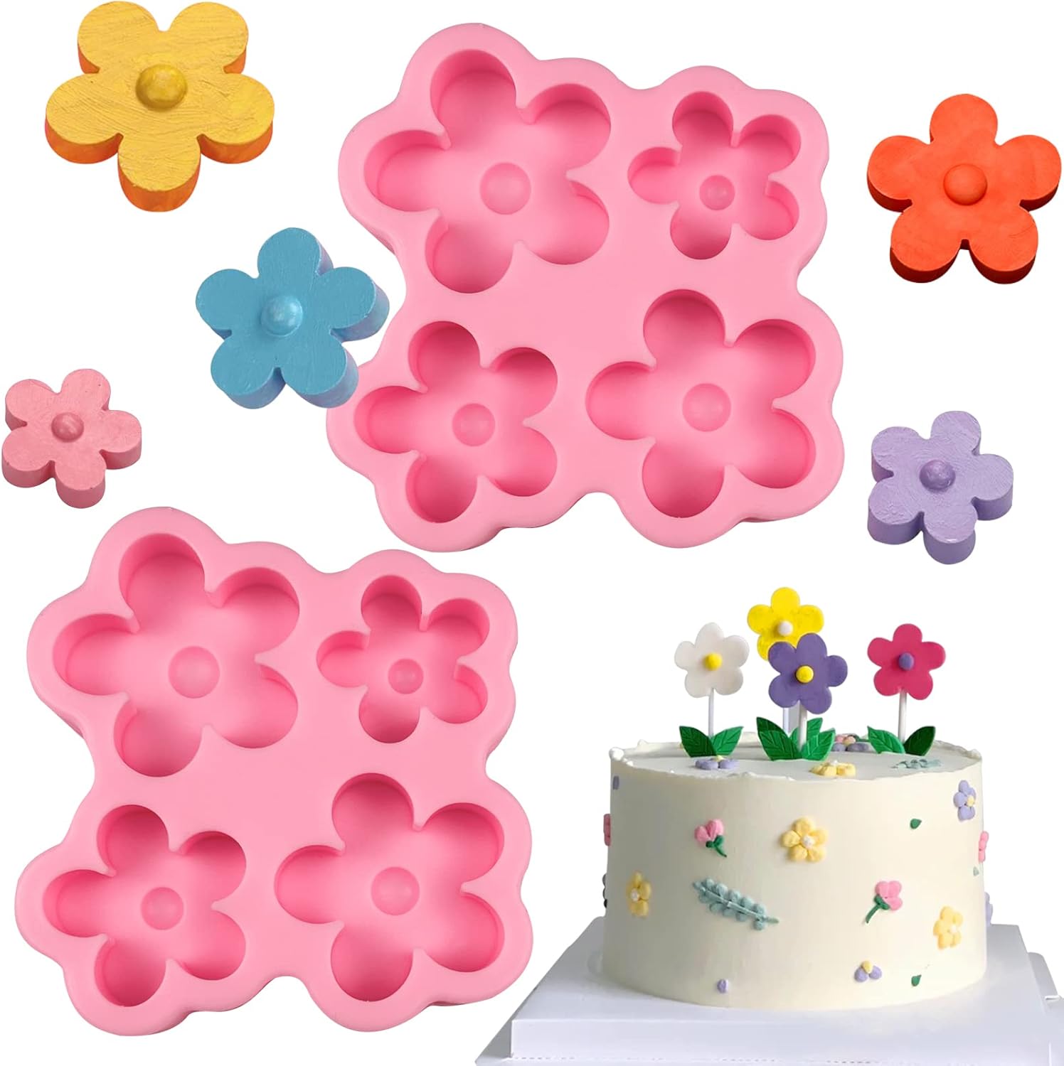 Flower Fondant Molds, Five Petal Flower Cake Decorating