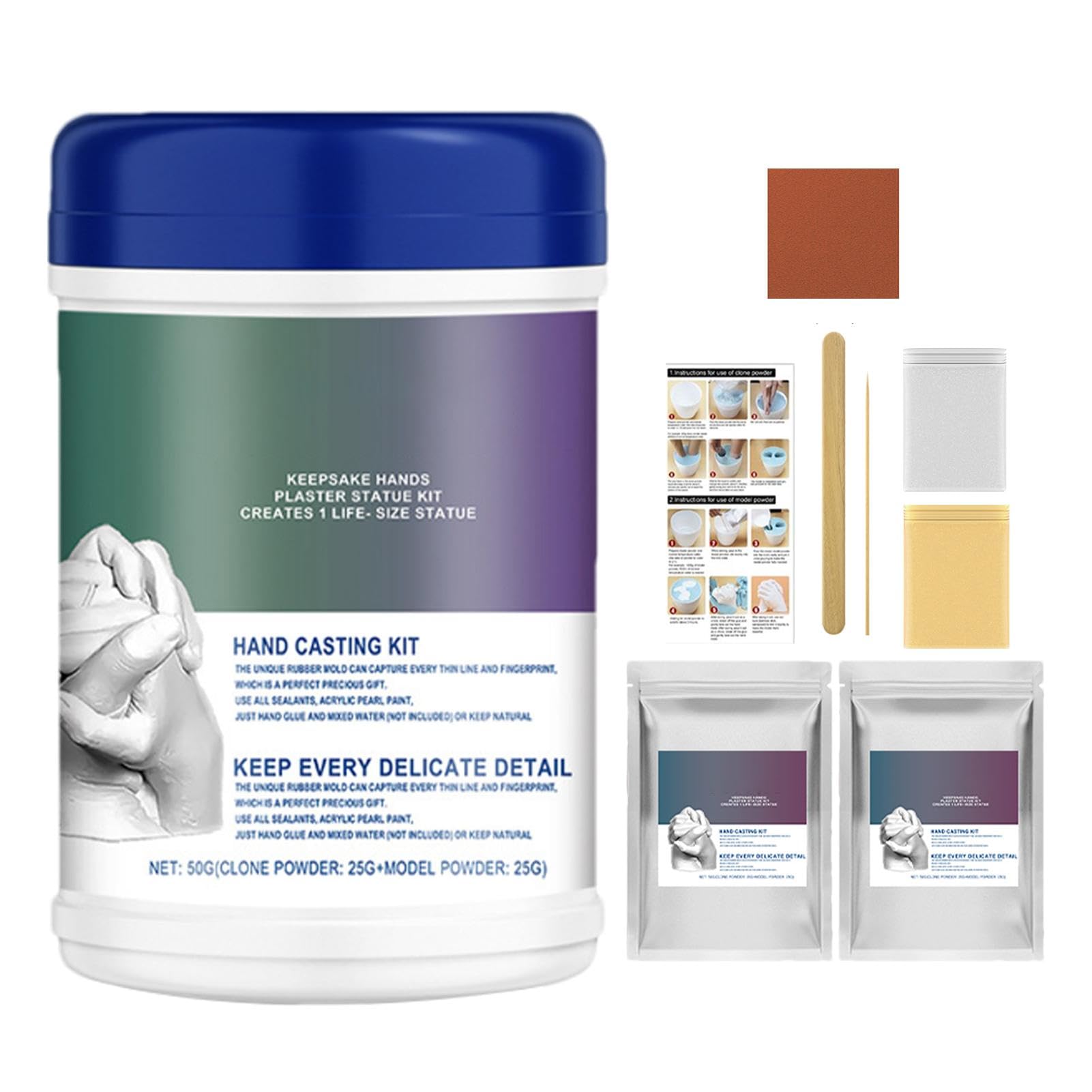 Kit Stampa Mani In Gesso Per Coppie - Set Creativo Per Calchi E Ricordi - Foto 3