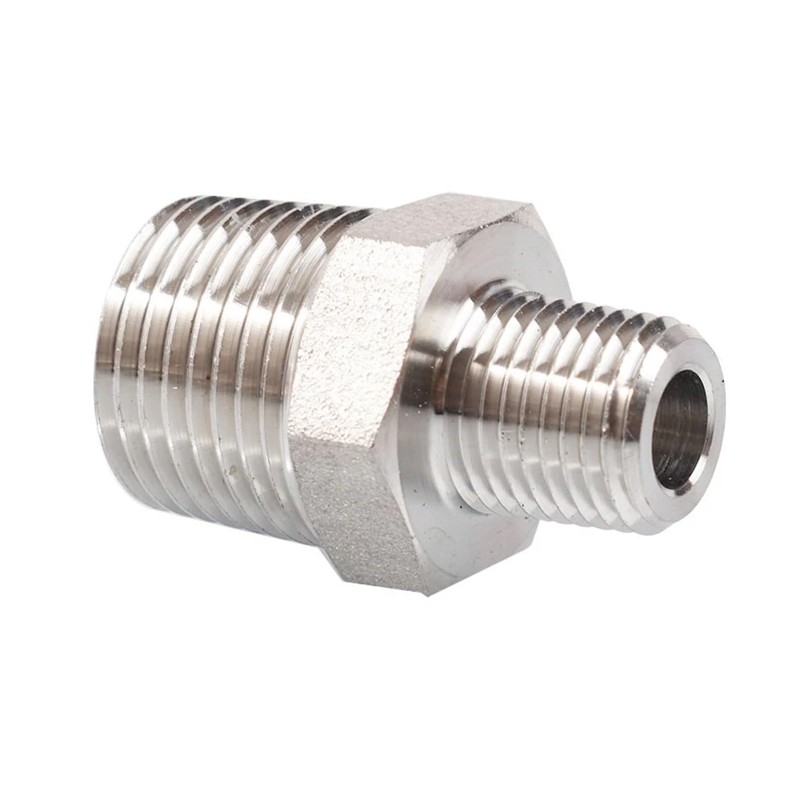 1/8" 1/4" 3/8" 1/2" 3/4" BSPT Male M8 M10 M12 M14 M16 M18 M20 Reducer 04 Stainless Steel Hex Nipple High Pressure Pipe Fitting(BSP1I4 to M18x1.5)