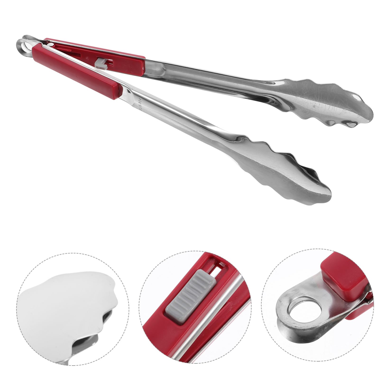 Kisangel 5 Pezzi Clip Di Pesce Alla Griglia Insalate Cucinare Grigliare Lungo Servire Acciaio Pinza Multiuso Griglie Pinze Da Cucina Dovere Cucinando All'aperto Burger Rosso Plastica Abs