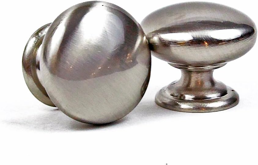 HardwareDirect ZC5041 Round Mushroom Style Cabinet Door Drawer Knob Handle Pull Brushed Nickel Silver, Brushed Oil Rubbed Bronze & Matt Black Solid Stainless Steel
