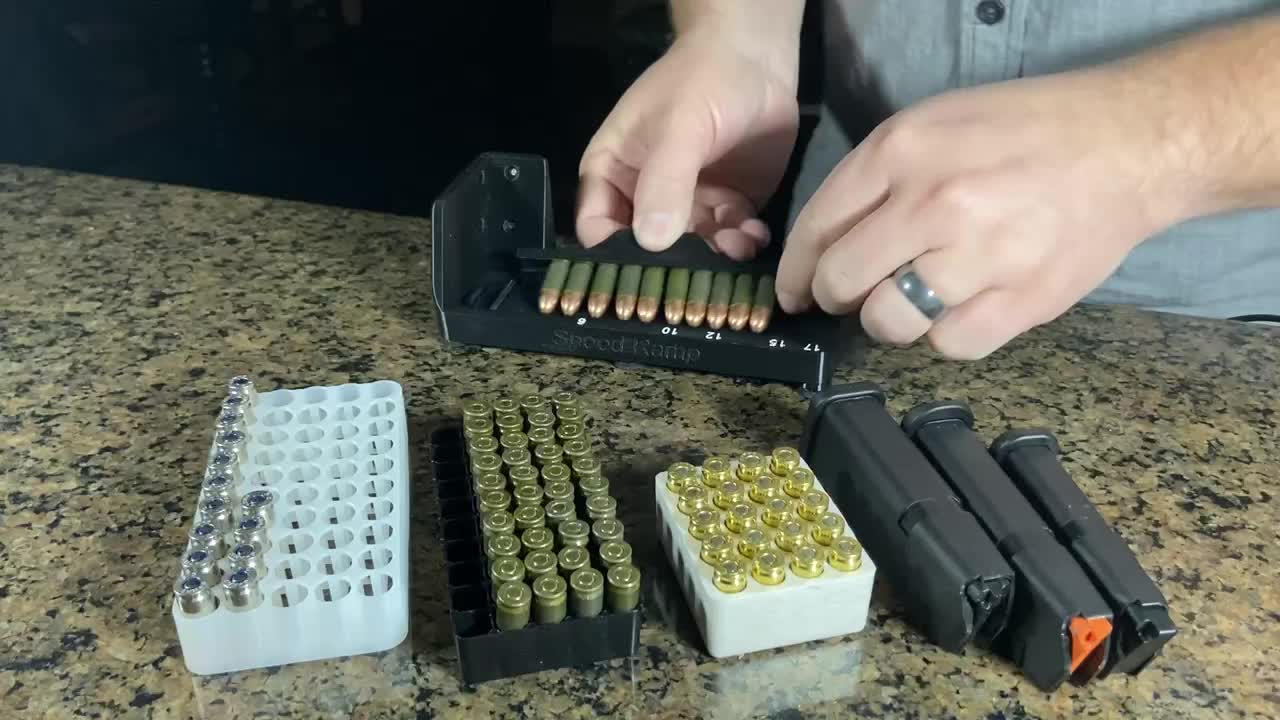 Watch Basic ammo transfer and loading for a double stack mag. 9mm shown ...