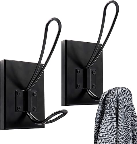 Ganchos para colgar en la pared, paquete de 2 ganchos de pared de madera para colgar, gancho para toallas para baño, dormitorio, entrada, cocina