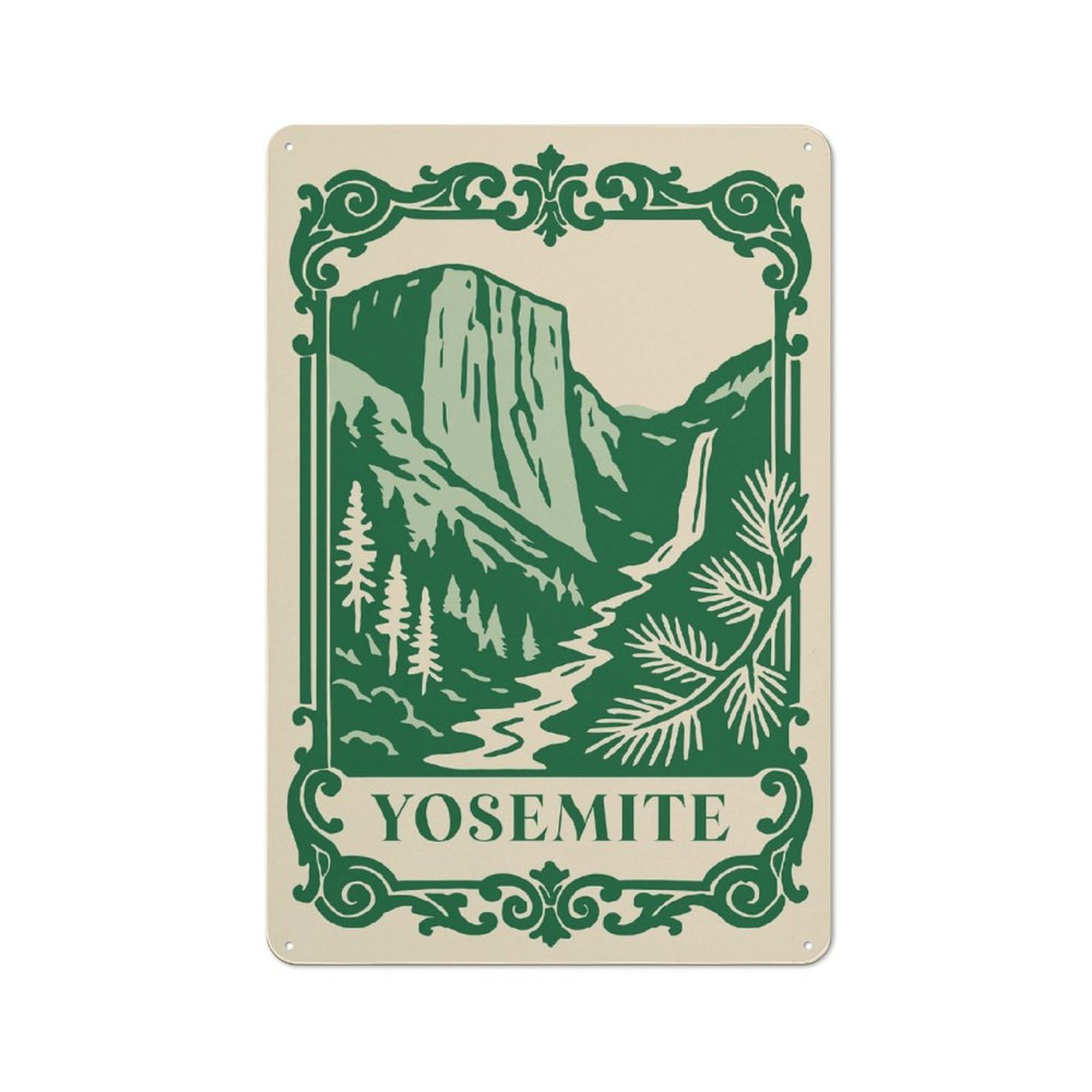 Junmoney Style-22 Yosemite National Park Vintage Retro Metal Sign 30X20cm For Café Or Restaurant, Gift For Restaurant Decor Fans During The Christmas Season