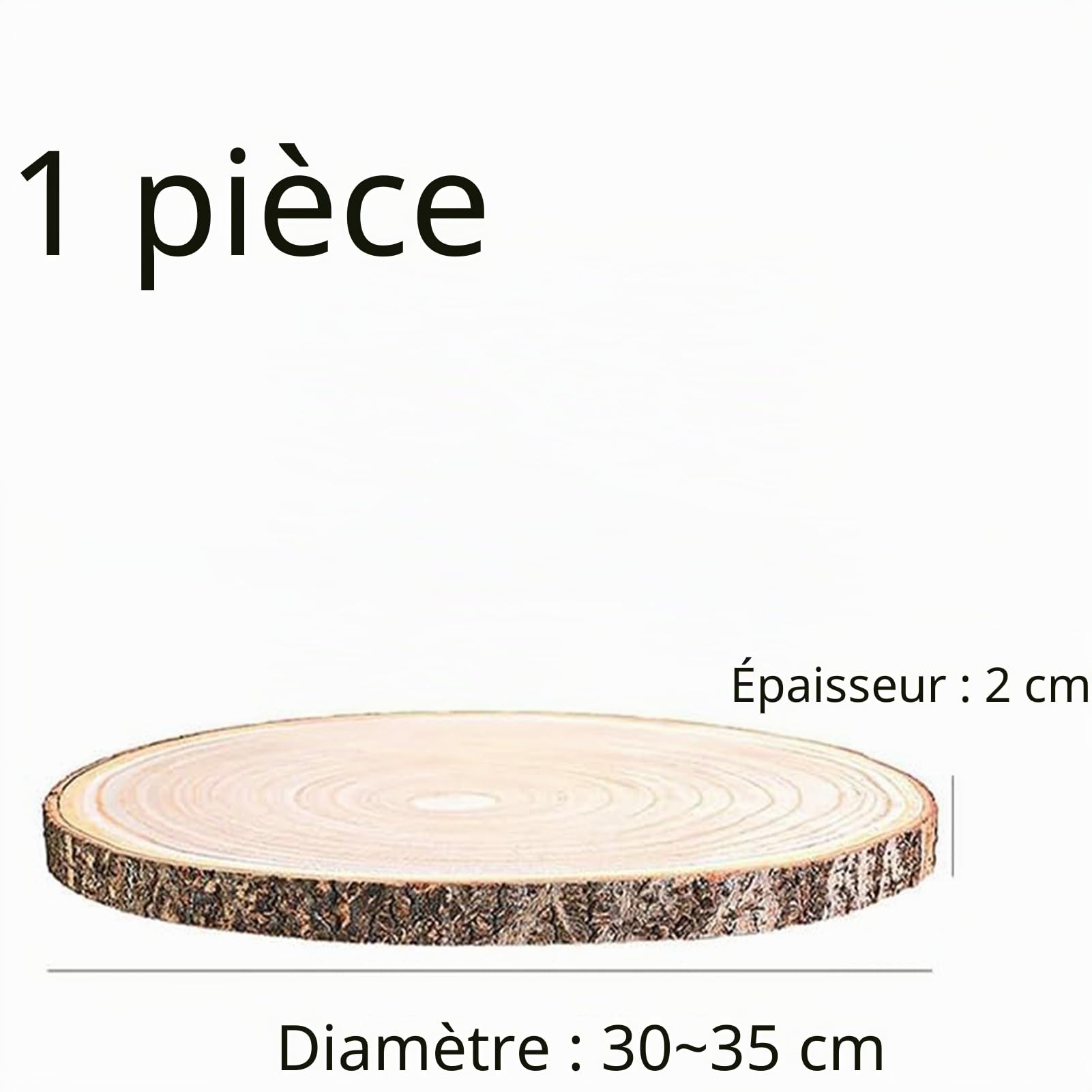 HERZONE Paulownia Disques en bois de 35 à 40 cm, épaisseur approximative Plaque en bois poli rond de 2 mm en bois naturel de paulownia (1)