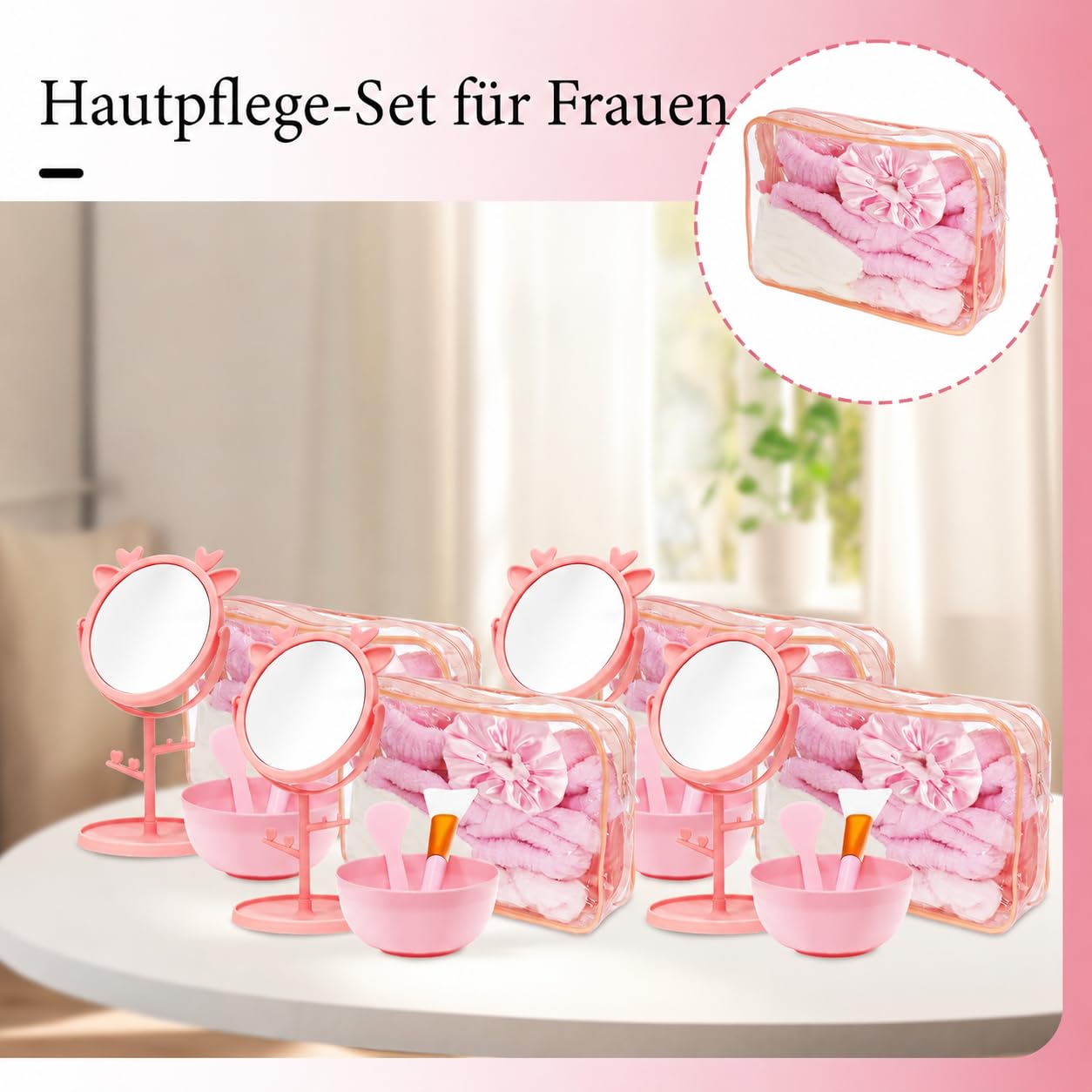 96er Set Spa Party Set für Mädchen, Übernachtungsparty Geschenke | Enthalten Stirnbändern Schalen Pinseln Spiegeln Schminktaschen Handgelenktüchern Handtuch für Frauen Sleepover Pyjama Party