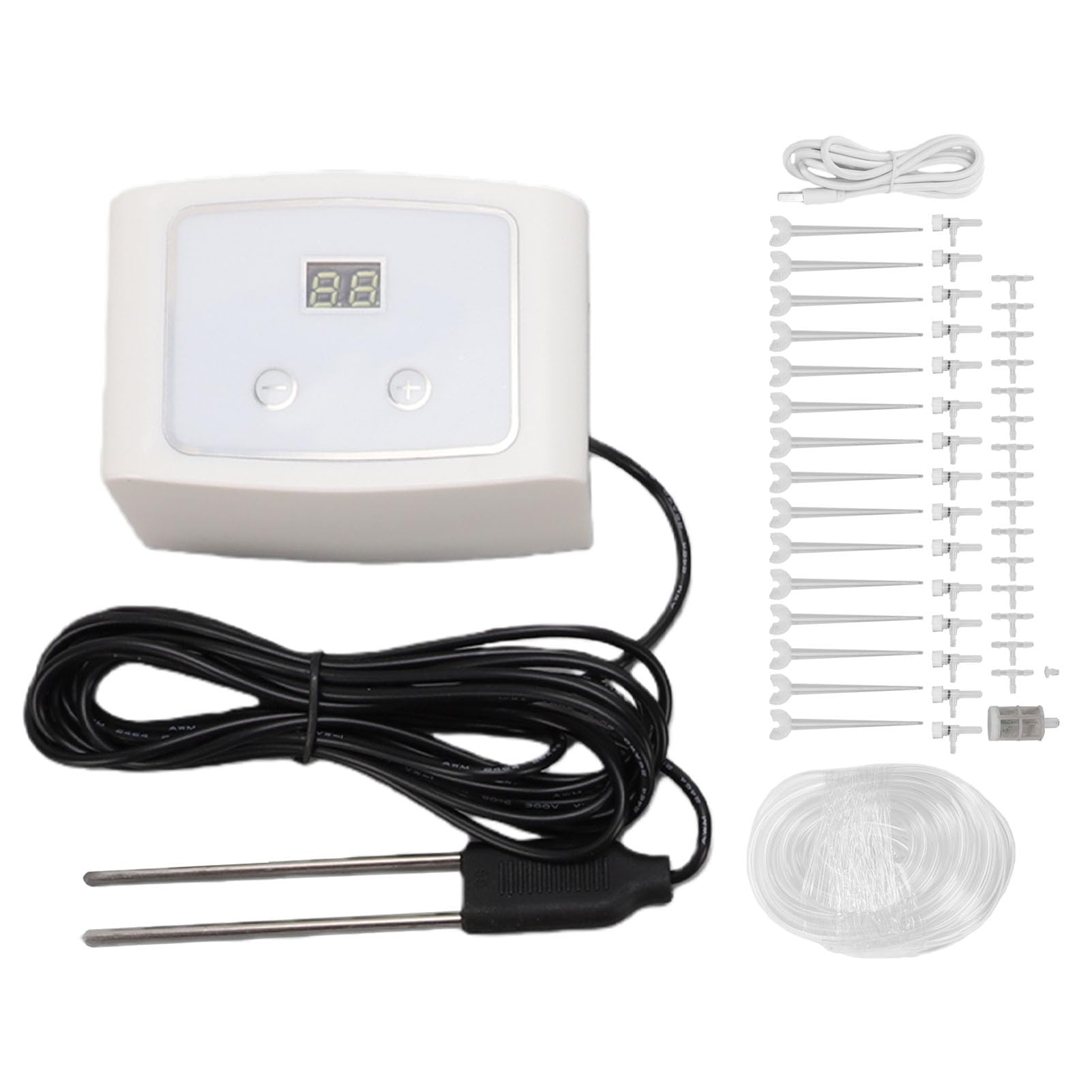 Système D'arrosage Automatique Intérieur, Humidimètre intégré, 32,8 Pieds, 15 Goutteurs pour Plantes en Pot, Serre