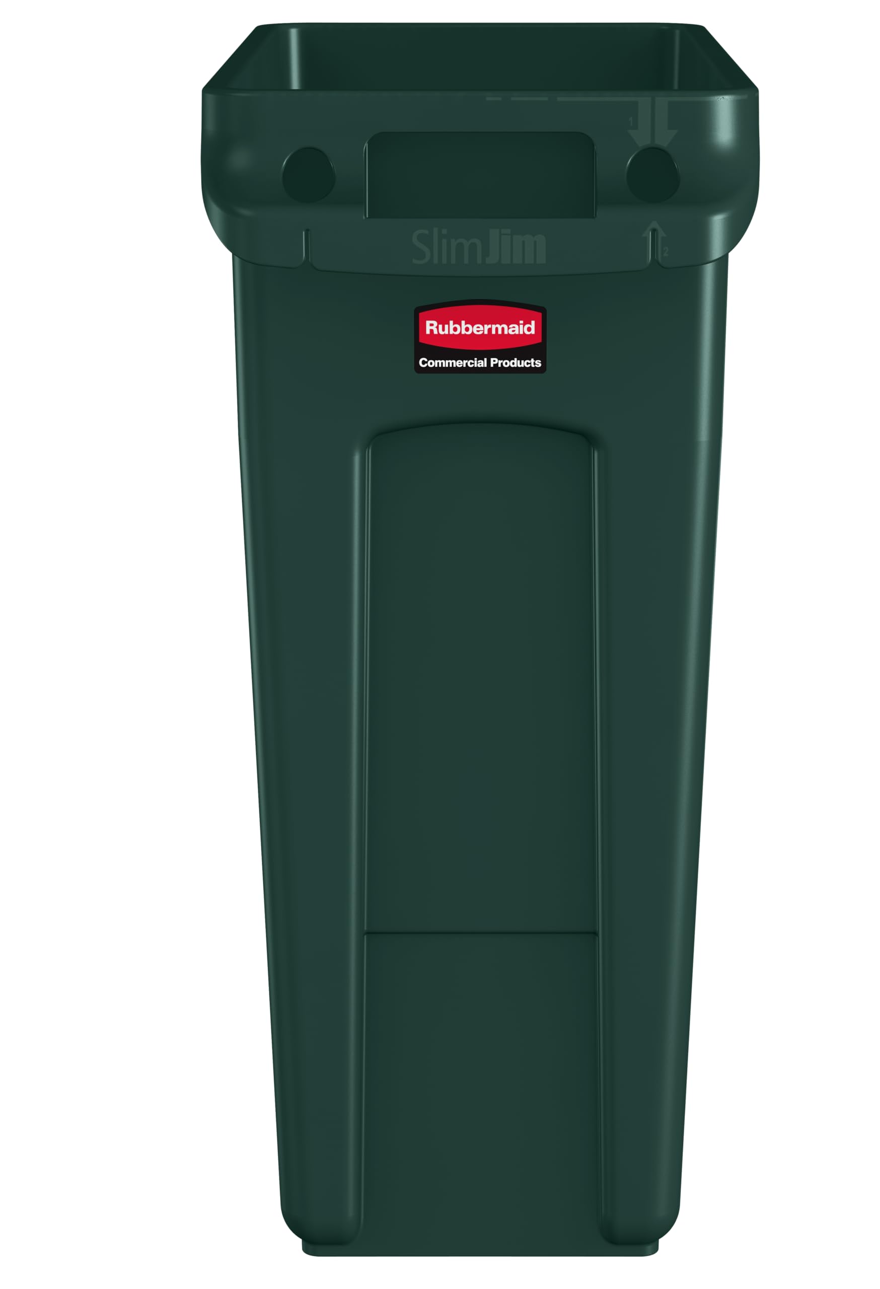 Rubbermaid Commercial Products Commercial Slim Jim con ranuras de ventilación cubo de basura recipiente de residuos, 60 L, verde, 1