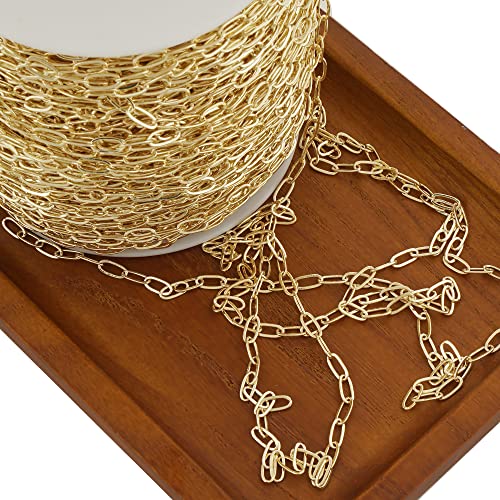 6 feet 14k Gold Filled Paper Clip Chain - Unfinished, Perfect for Bracelets & Necklaces - Link Chain for Jewelry Making (3.1x6.6 MM) - Thumbnail 3