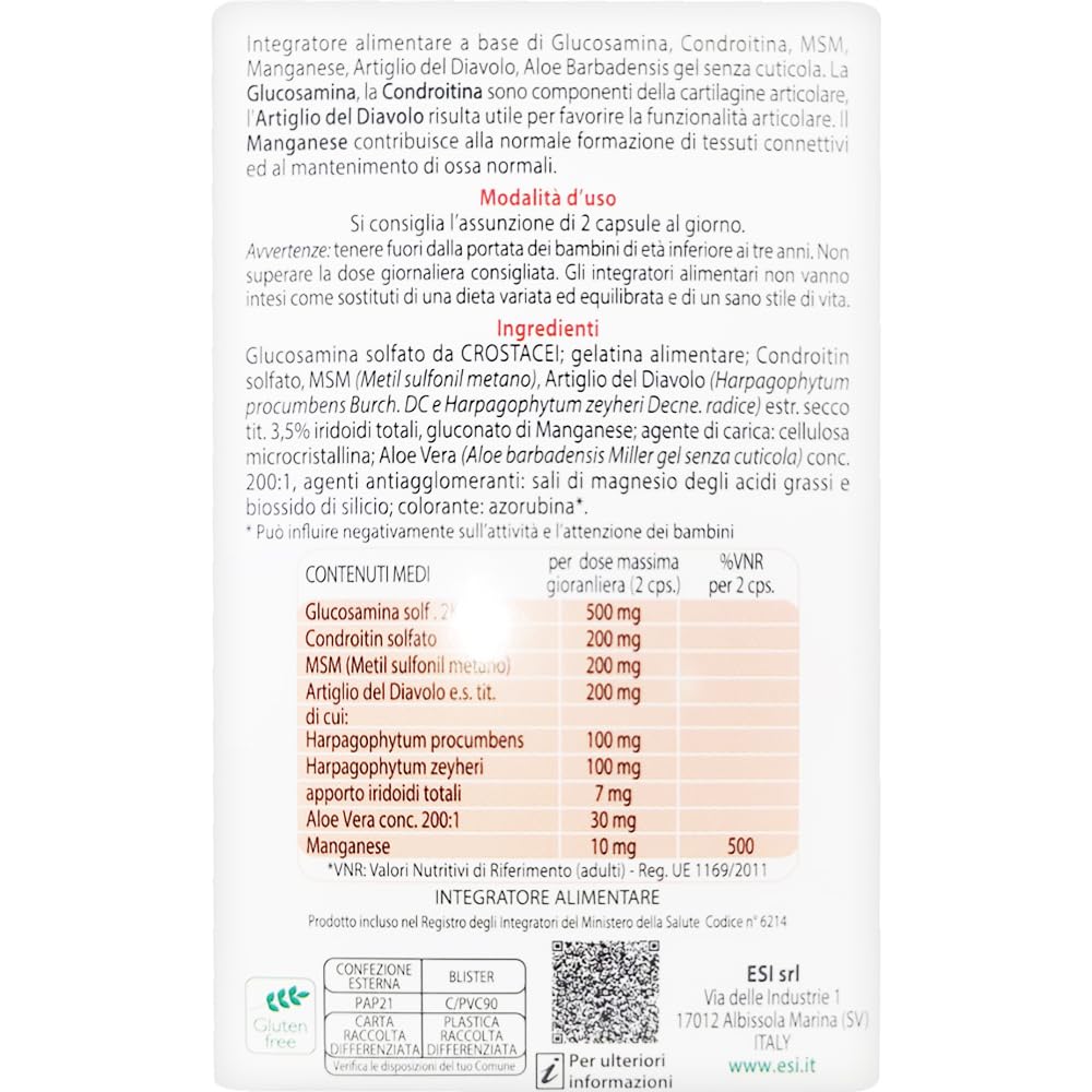 No Dol 60 Capsule – Pacchetto da 3 Confezioni | Integratore Alimentare Con Glucosamina, Condroitina, MSM, Acido Ialuronico, Artiglio del Diavolo | Integratore per Articolazioni e Mobilità